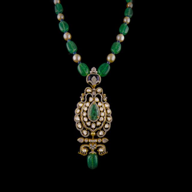 Handcrafted 18K Gold Polki Necklace & Earrings Set – Luxury Bridal Jewellery from Ahmedabad