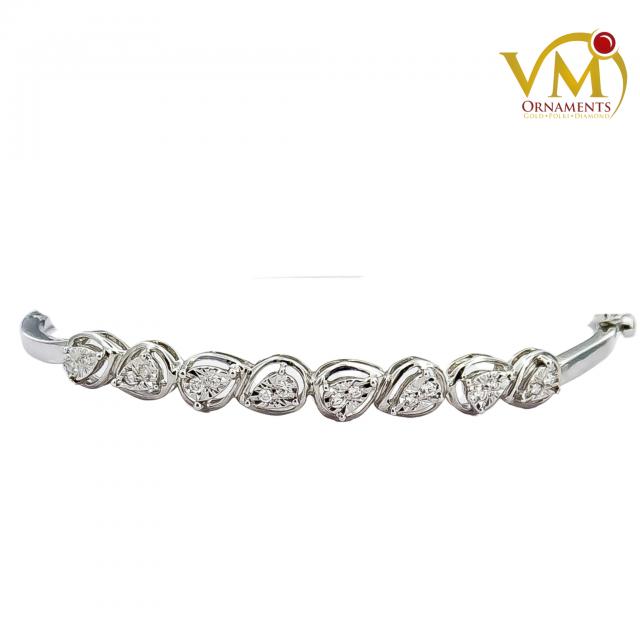  18K White Gold Pear Illusion Diamond Bracelet