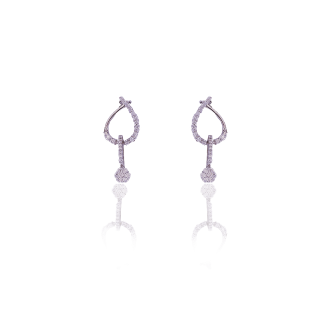 V.M.Ornaments Classy White Gold Earrings