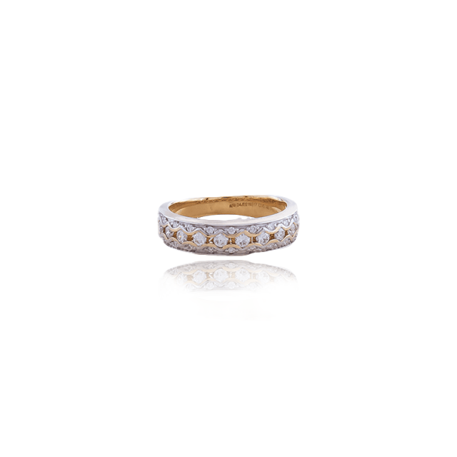 Radiant Circle – 18K Yellow Gold Diamond Ring