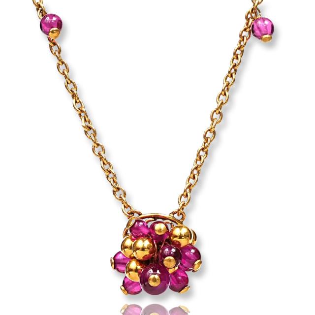 Sukshma Exquisité: Handmade 22k Gold Pendant-Earrings Set