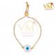 18K Rose Gold Evil Eye Diamond Bracelet with Mother of Pearl
