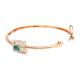 18K Rose Gold Bracelet made studded with Natural FG-VVS Diamonds and Natural Emeralds